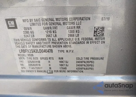2020 Buick Envision Awd Essence from USA, damaged, VIN LRBFX2SA2LD046478